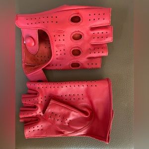 Fingerless Leather Moto Style Gloves (7.5)